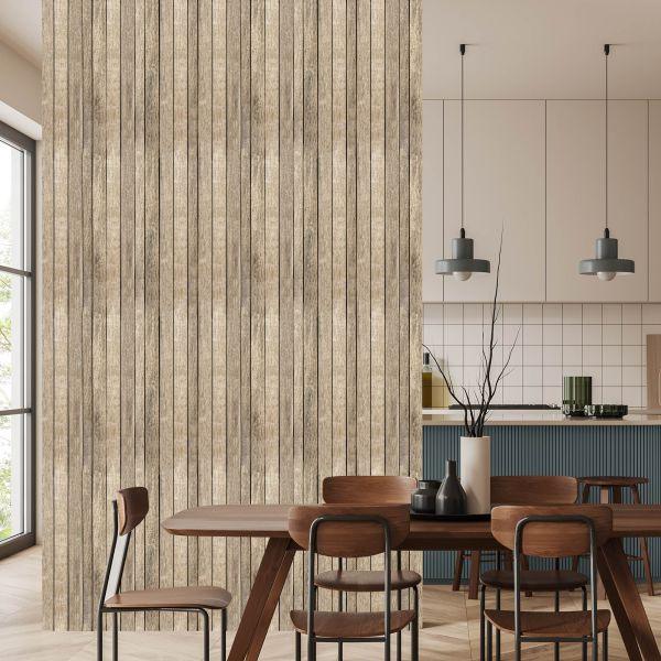 Behang Houten Planken In Scandinavische Stijl - Afbeelding 4