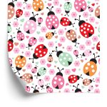 Behang Voor Meisje, Lieveheersbeestjes, Harten Bloemen