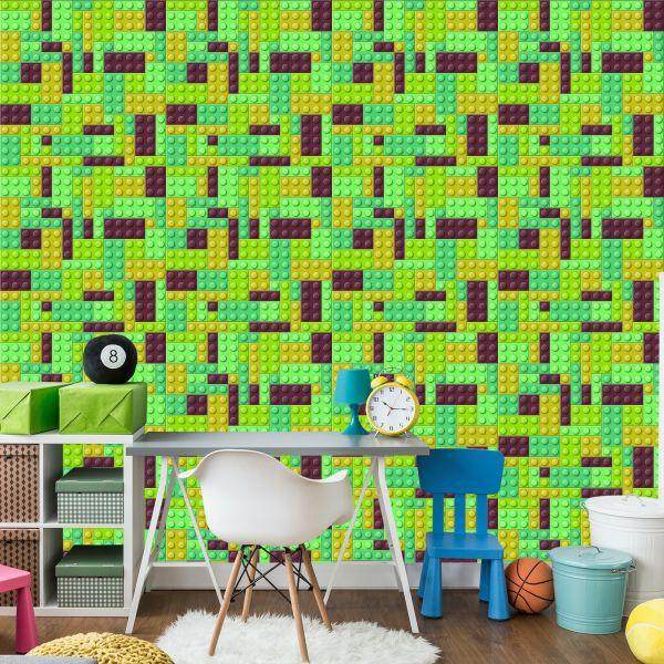 Behang Voor Jongenskamer Kleurrijke Bouwstenen 3D-Decoratie - Afbeelding 4