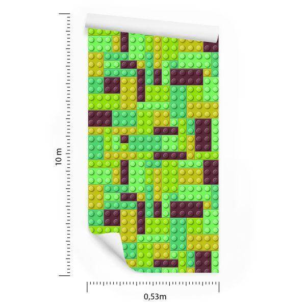 Behang Voor Jongenskamer Kleurrijke Bouwstenen 3D-Decoratie - Afbeelding 8