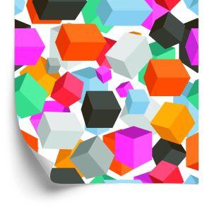 Behang Kleurrijke Kubussen - 3D-Effect