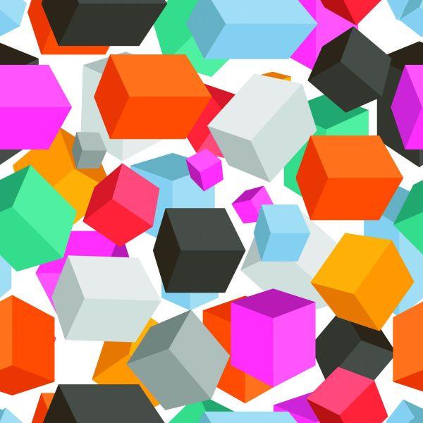 Behang Kleurrijke Kubussen - 3D-Effect - Afbeelding 2
