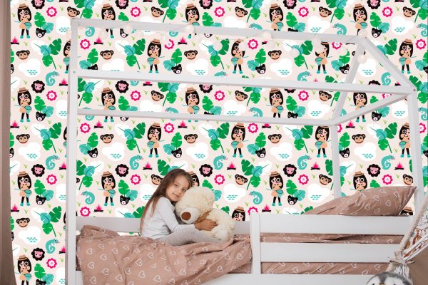 Behang Voor Meisjes, Dieren, Aapgroen - Afbeelding 7