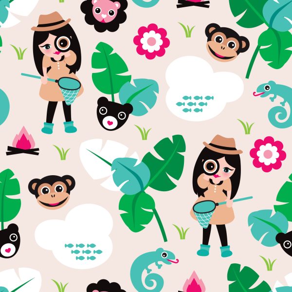 Behang Voor Meisjes, Dieren, Aapgroen - Afbeelding 2