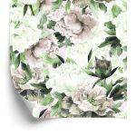 Behang Bloemen Aquarel Natuur Bladeren