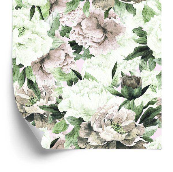 Behang Bloemen Aquarel Natuur Bladeren