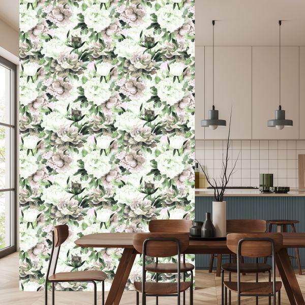 Behang Bloemen Aquarel Natuur Bladeren - Afbeelding 4