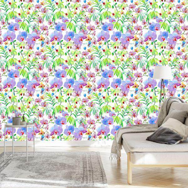 Behang Orchideeën Orchideeën Planten Bloemen Voor Woonkamer - Afbeelding 3