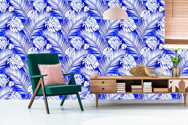Behang Monstera En Palmbladeren - Afbeelding 6