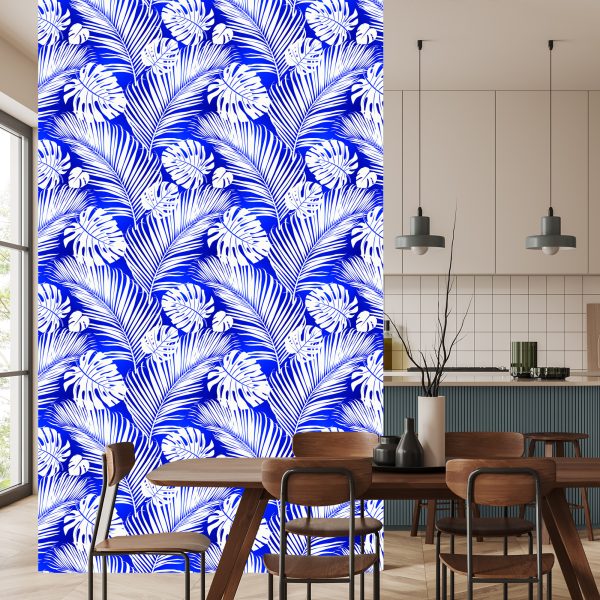 Behang Monstera En Palmbladeren - Afbeelding 4