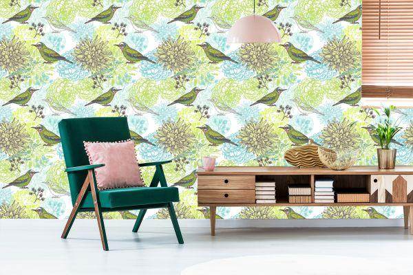 Behang Veelkleurige Vogels - Afbeelding 6