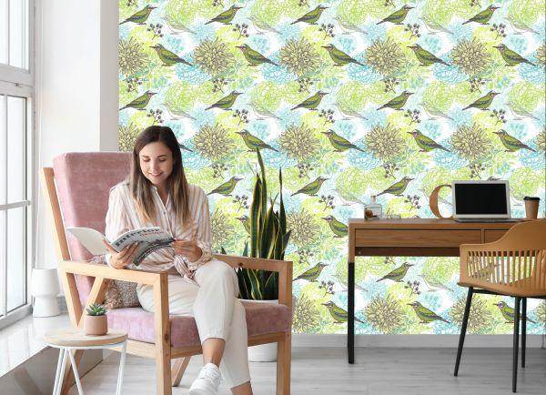 Behang Veelkleurige Vogels - Afbeelding 7