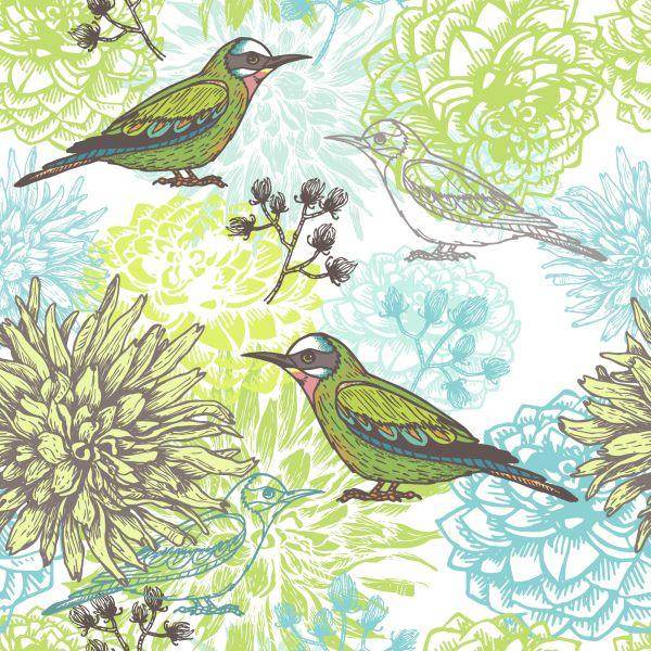 Behang Veelkleurige Vogels - Afbeelding 2