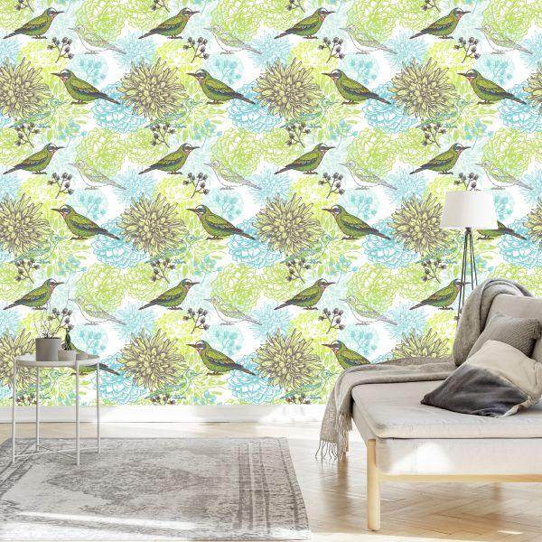 Behang Veelkleurige Vogels - Afbeelding 3