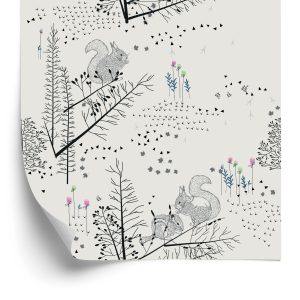 Behang Eekhoorns In Het Bos