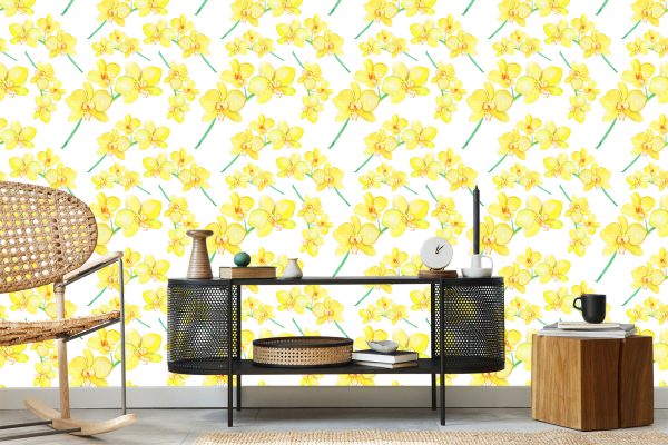 Behang Bloemen, Planten, Orchideeën, Natuur, Voor In De Woonkamer - Afbeelding 5