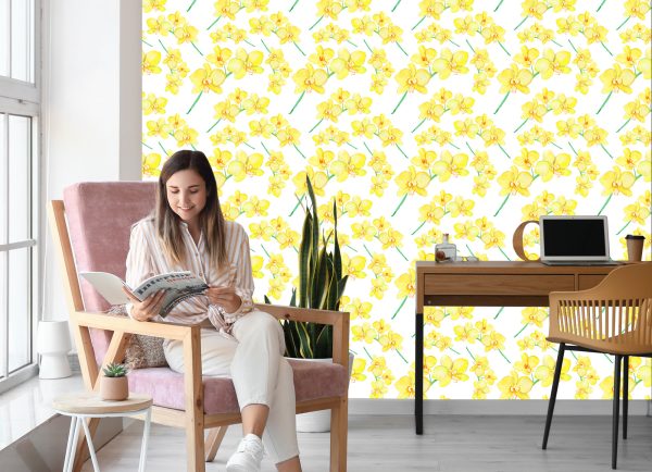 Behang Bloemen, Planten, Orchideeën, Natuur, Voor In De Woonkamer - Afbeelding 7