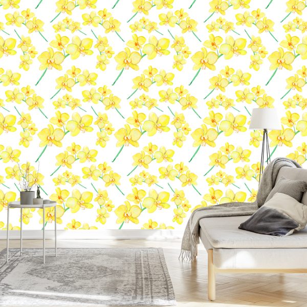 Behang Bloemen, Planten, Orchideeën, Natuur, Voor In De Woonkamer - Afbeelding 3