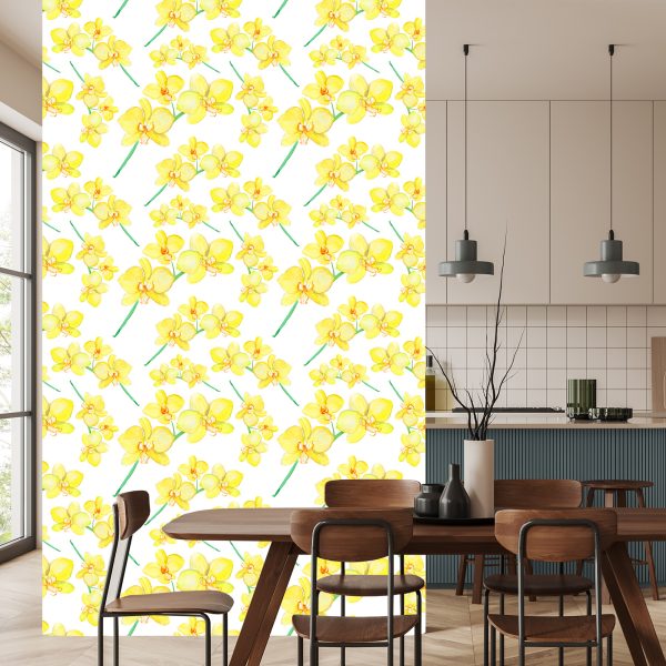 Behang Bloemen, Planten, Orchideeën, Natuur, Voor In De Woonkamer - Afbeelding 4
