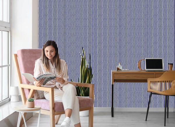 Behang Elegant Met Verticale Strepen Voor De Woonkamer Op Kantoor - Afbeelding 7
