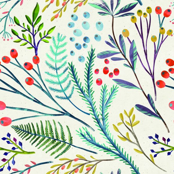 Behang Planten In Retrostijl - Afbeelding 2