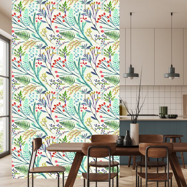 Behang Planten In Retrostijl - Afbeelding 4