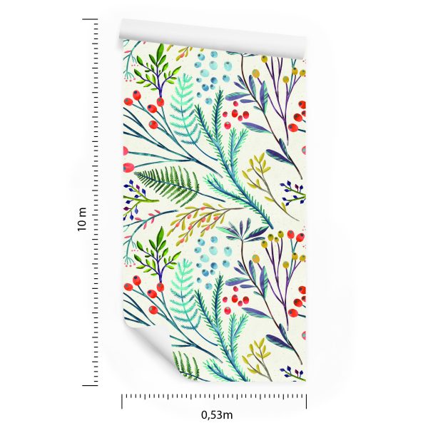 Behang Planten In Retrostijl - Afbeelding 8