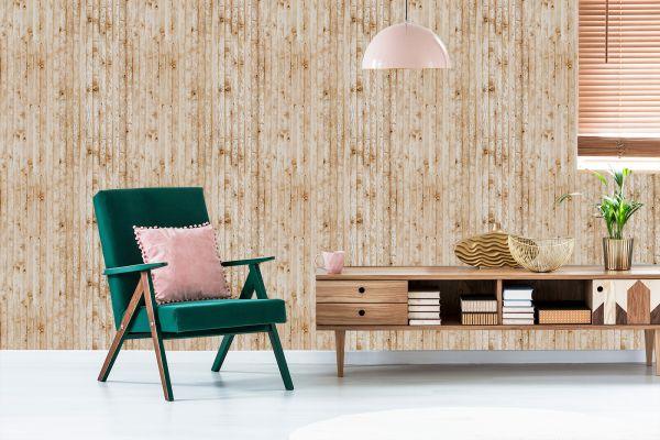 Behang Heldere Houten Planken - Afbeelding 6