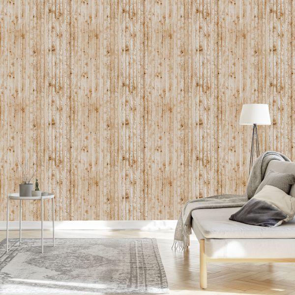 Behang Heldere Houten Planken - Afbeelding 3
