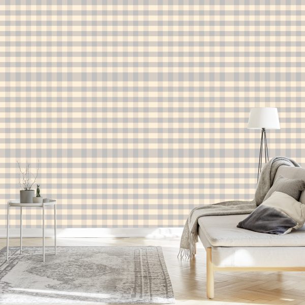 Behang Optische Geometrische Plaid Voor Woonkamer - Afbeelding 3