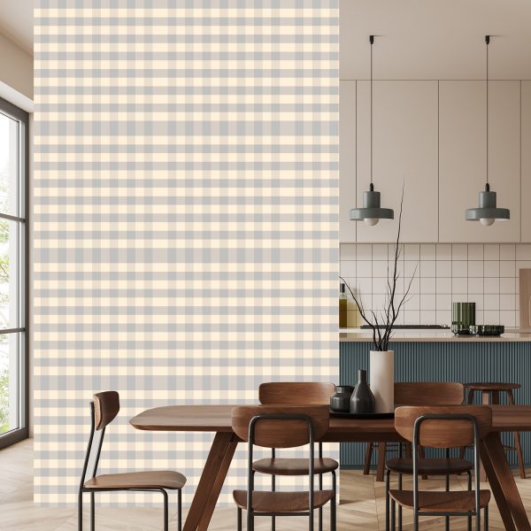 Behang Optische Geometrische Plaid Voor Woonkamer - Afbeelding 4