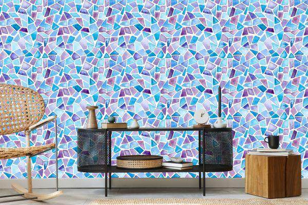 Behang Geometrisch Mozaïek Voor Woonkamer, Kantoor - Afbeelding 5