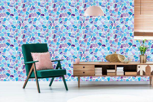 Behang Geometrisch Mozaïek Voor Woonkamer, Kantoor - Afbeelding 6