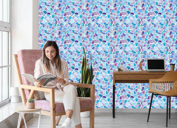 Behang Geometrisch Mozaïek Voor Woonkamer, Kantoor - Afbeelding 7