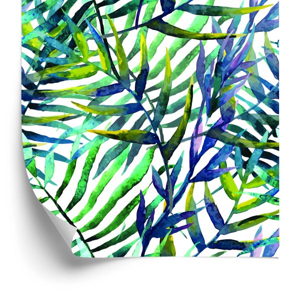 Behang Palmbladeren - Aquarel