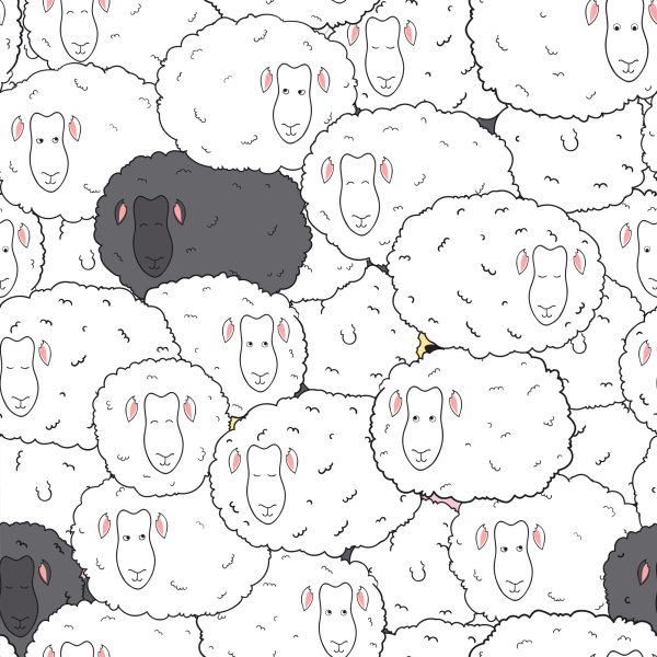 Behang Schapen Familie - Afbeelding 2