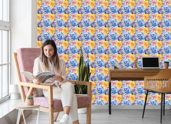 Behang Kleurrijke Rozenbloemen - Afbeelding 7