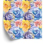 Behang Kleurrijke Rozenbloemen