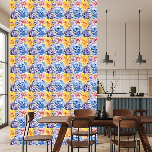 Behang Kleurrijke Rozenbloemen - Afbeelding 4
