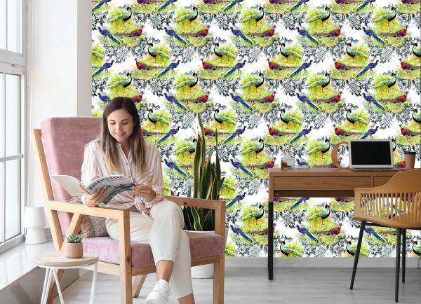 Behang Pauwen En Fazanten - Afbeelding 7