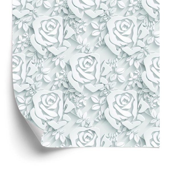 Behang 3D Optische Bloemen Bladeren Woonkamer Kantoor