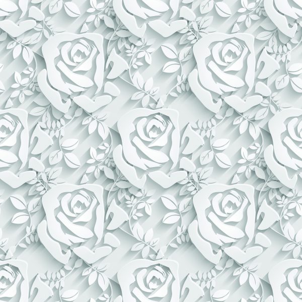 Behang 3D Optische Bloemen Bladeren Woonkamer Kantoor - Afbeelding 2