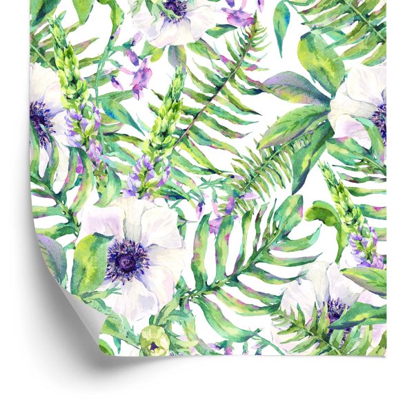 Behang Bladeren Bloemen
