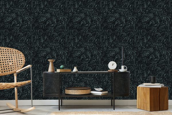 Behang 3D Moderne Bladeren Voor Kantoor Woonkamer - Afbeelding 5