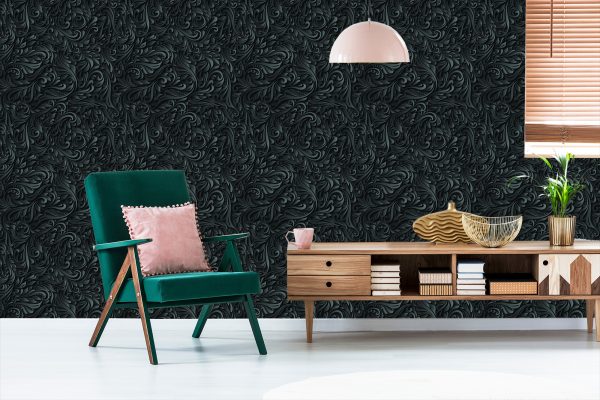 Behang 3D Moderne Bladeren Voor Kantoor Woonkamer - Afbeelding 6