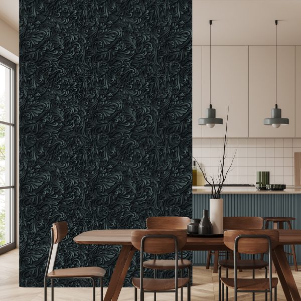 Behang 3D Moderne Bladeren Voor Kantoor Woonkamer - Afbeelding 4
