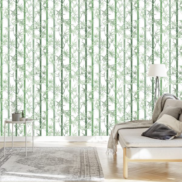 Behang Mooie Groene Bamboe - Afbeelding 3