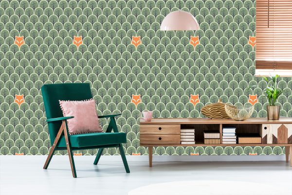 Behang Bomen, Takken, Groene Kinderkamer - Afbeelding 6