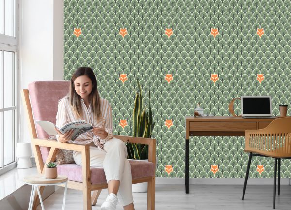 Behang Bomen, Takken, Groene Kinderkamer - Afbeelding 7