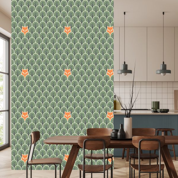 Behang Bomen, Takken, Groene Kinderkamer - Afbeelding 4